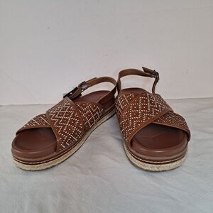 Universal Thread Elisa Platform Espadrille Sandals Womens Size 11 Cognac Brown